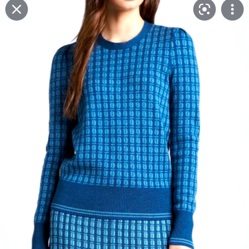 Tory Burch Runway Scarab Beetle Walda Merino Silk Panel Sweater NWT M